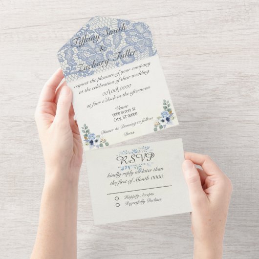 Invitation tout en un mariage (Déchirure)