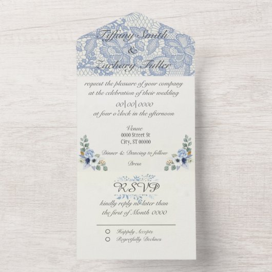 Invitation tout en un mariage (À l'intérieur)