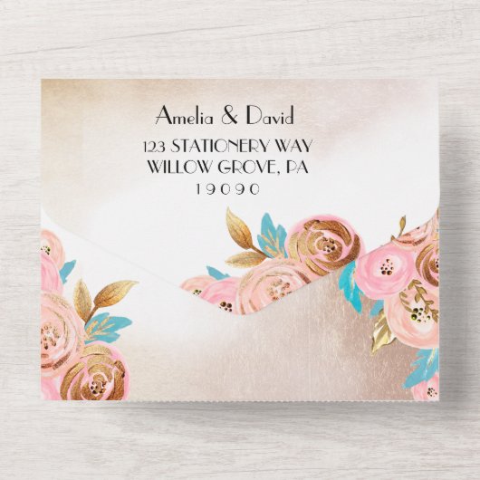 Invitation tout en un mariage (Verso)