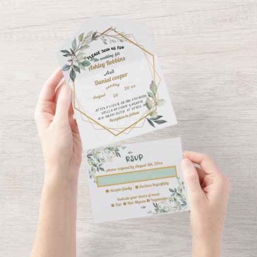 Invitation tout en un mariage (Déchirure)