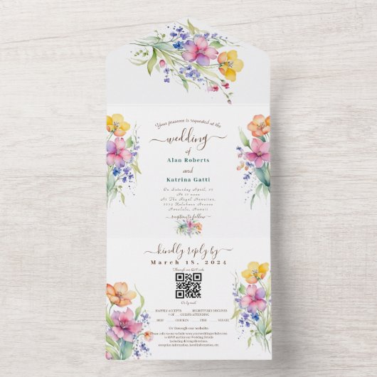 Invitation tout en un mariage (À l'intérieur)