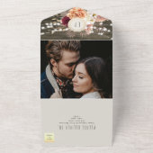 Invitation Tout En Un Mariage à cordes florales rustiques (Dehors)