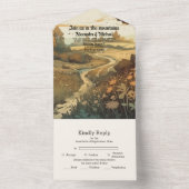 Invitation Tout En Un Mariage À feuillage persistant Rustic Mountain For (À l'intérieur)