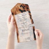 Invitation Tout En Un Mariage à la crème Brown occidentale (Déchirure)