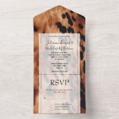 Invitation Tout En Un Mariage à la crème Brown occidentale (À l'intérieur)