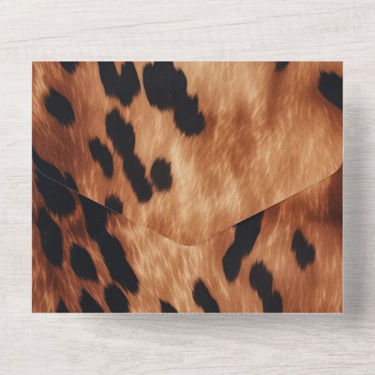 Invitation Tout En Un Mariage à la crème Brown occidentale (Verso)