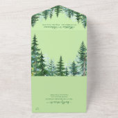 Invitation Tout En Un Mariage à l'aquarelle avec sapin (Dehors)