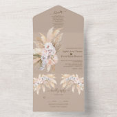 Invitation Tout En Un Mariage à l'aquarelle Herbe des Pampas Orchidées R (À l'intérieur)