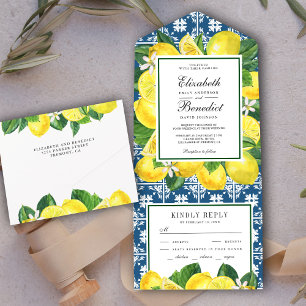 Invitation Tout En Un Mariage à l'orchard de citron rustique carrelage m