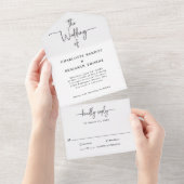 Invitation Tout En Un Mariage à Script Simple (Déchirure)