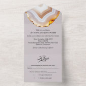 Invitation Tout En Un Mariage Abstrait en Agate Tranchée (À l'intérieur)