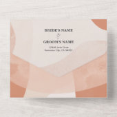 Invitation Tout En Un Mariage Abstrait en terre cuite de Bohême (Verso)