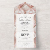 Invitation Tout En Un Mariage Abstrait Pearl Blush Rose Rose (À l'intérieur)