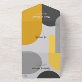 Invitation Tout En Un Mariage Abstrait Super Black Silver (Dehors)