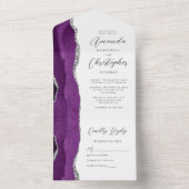 Invitation Tout En Un Mariage Agate Violet Argent (À l'intérieur)