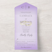 Invitation Tout En Un Mariage Anneaux Lavande Moderne Dîner (À l'intérieur)