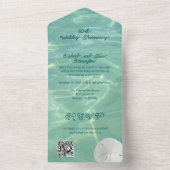 Invitation Tout En Un Mariage Anniversaire de fête Sable Dollar Code QR (À l'intérieur)