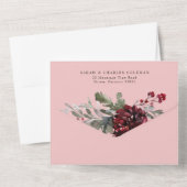 Invitation Tout En Un Mariage Aquarelle de Fleurs et de Feuillage de Noë (Verso)