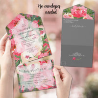 Mariage Aquarelle Pink Peonies