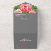 Invitation Tout En Un Mariage Aquarelle Pink Peonies (Dehors)