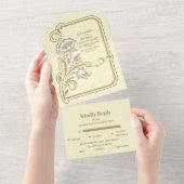 Invitation Tout En Un Mariage Art nouveau antique (Déchirure)