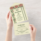 Invitation Tout En Un Mariage Art nouveau classique (Déchirure)