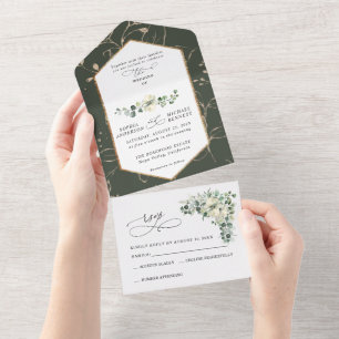 Invitation Tout En Un Mariage au eucalyptus verdoyant
