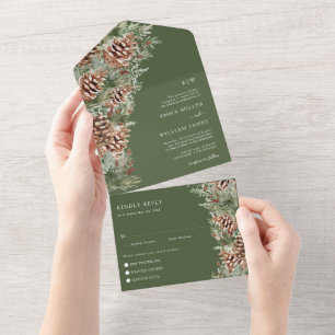 Invitation Tout En Un Mariage au Pin Vert
