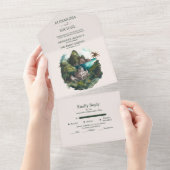 Invitation Tout En Un Mariage aux Caraïbes Aquarelle Tout Compris (Déchirure)