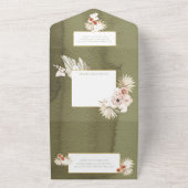 Invitation Tout En Un Mariage aux feuilles de palmier en terre cuite et (Dehors)