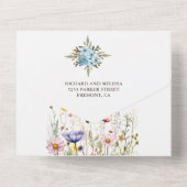 Invitation Tout En Un Mariage aux fleurs sauvages (Verso)