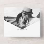 Invitation Tout En Un Mariage aux Roses Blanches Élégantes (Verso)