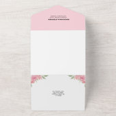 Invitation Tout En Un Mariage aux Roses Rouges Clair (Dehors)