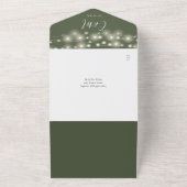 Invitation Tout En Un Mariage avec code QR sur pot Mason avec guirlande (Dehors)