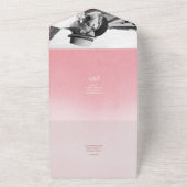 Invitation Tout En Un Mariage avec fond dégradé rose élégant (Dehors)