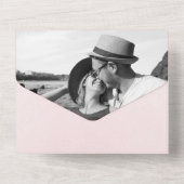 Invitation Tout En Un Mariage avec fond dégradé rose élégant (Verso)