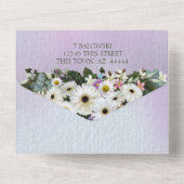 Invitation Tout En Un Mariage avec Guillands de Gerbera (Verso)