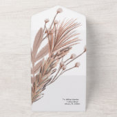 Invitation Tout En Un Mariage Bio Forme d'Arche et Bohème Pampas (Dehors)