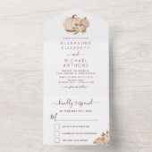 Invitation Tout En Un Mariage Blanc Citrouilles Boho Terracotta (À l'intérieur)