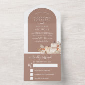 Invitation Tout En Un Mariage Blanc Citrouilles Boho Terracotta tout en  (À l'intérieur)