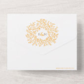 Invitation Tout En Un Mariage blanc feuilles d'orange tout en un invitat (Verso)