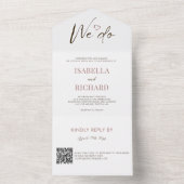 Invitation Tout En Un Mariage blanc | QR Code Tout en un (À l'intérieur)