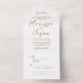 Invitation Tout En Un Mariage blanc simple et élégant (À l'intérieur)