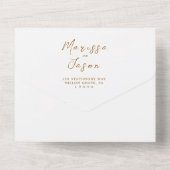 Invitation Tout En Un Mariage blanc simple et élégant (Verso)
