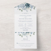 Invitation Tout En Un Mariage bleu (À l'intérieur)
