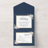 Invitation Tout En Un Mariage bleu bleu bleu bleu rose (À l'intérieur)