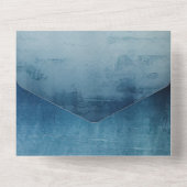 Invitation Tout En Un Mariage bleu chic (Verso)