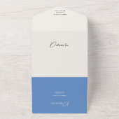 Invitation Tout En Un Mariage bleu Cornflower (Dehors)