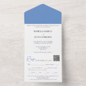 Invitation Tout En Un Mariage bleu Cornflower (À l'intérieur)