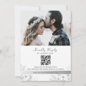 Invitation Tout en un Mariage bleu Dusty Code QR (Dos)